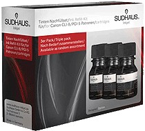 3x100ml Pigmentschwarze Nachfülltinte für Lexmark