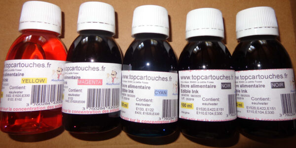 5x100 ml Lebensmitteltinte für Canon