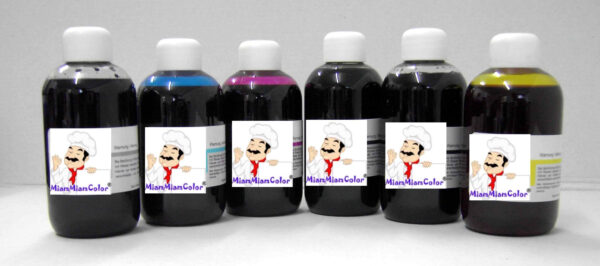 6x100 ml Lebensmitteltinte für Canon mit Bluephoto