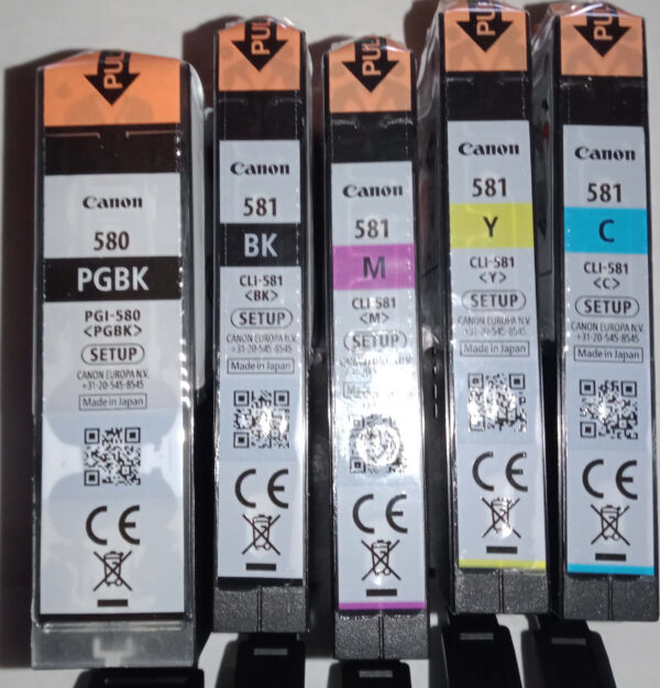 PGI580/CLI581XXL: 5 Original-Setup-Patronen Canon