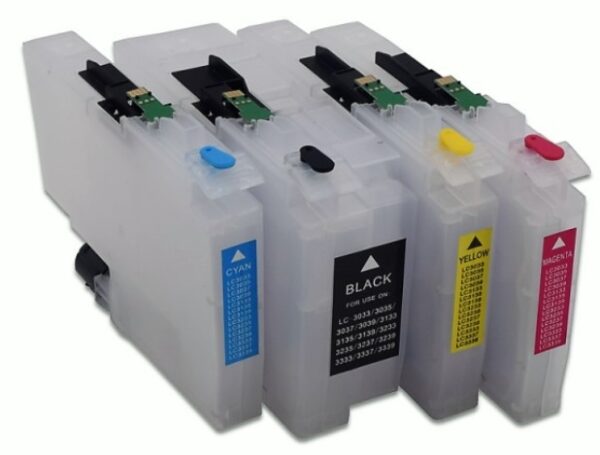 LC3237 & 3239XL: 4 Wiederbefüllbare Patronen Patronen mit Chips zum reset